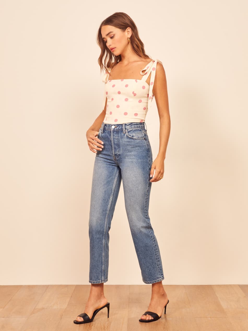 high rise cropped jeans