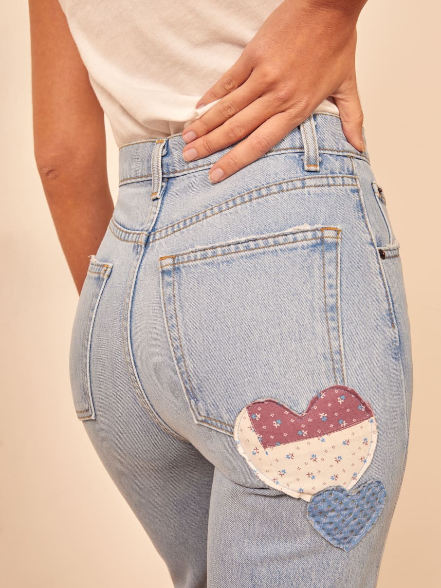 flower patch jeans