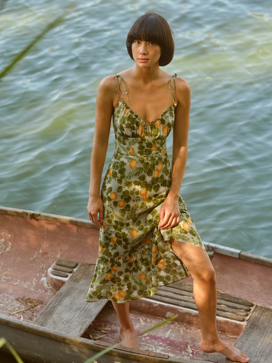 reformation orange dress