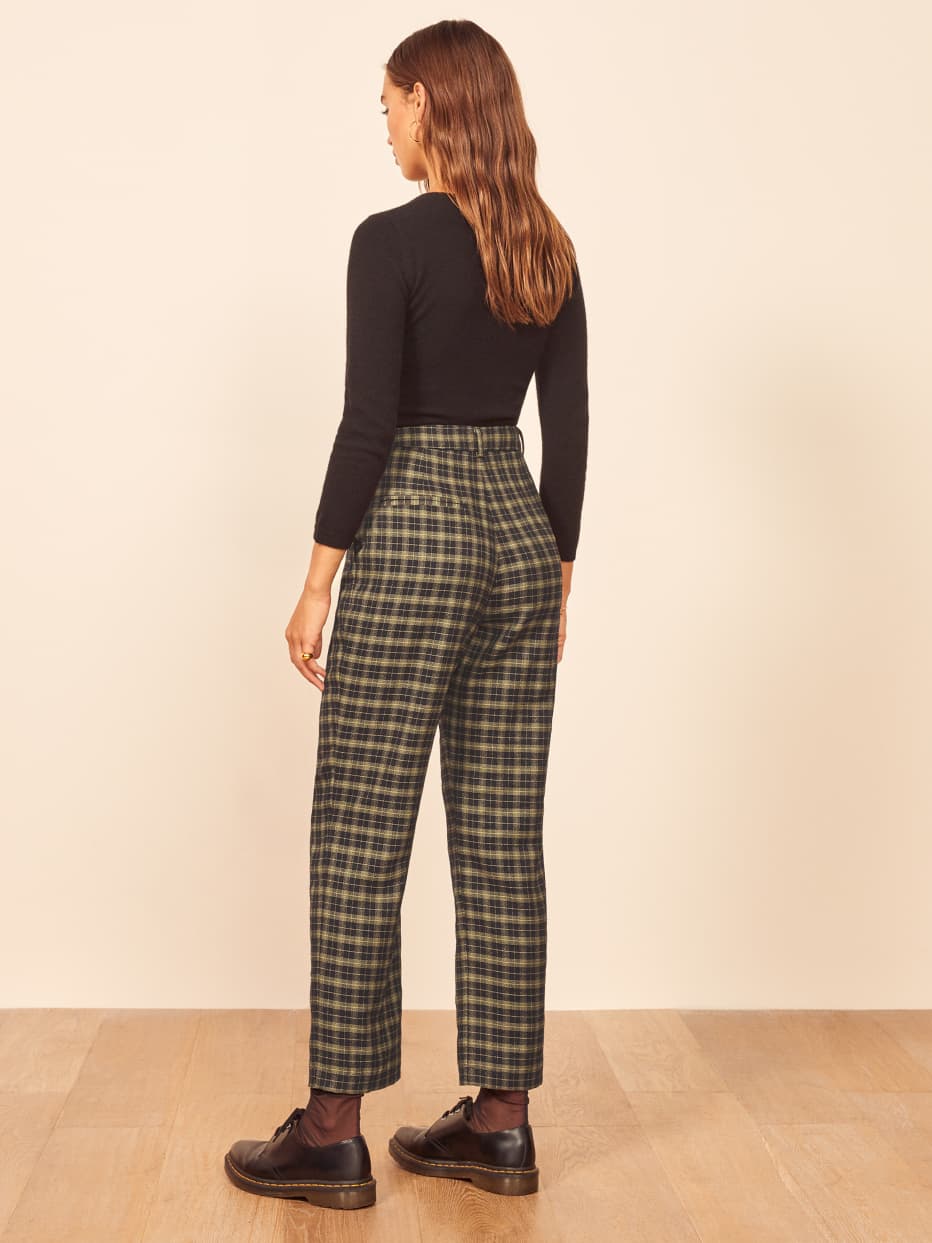 Reformation plaid pants discount