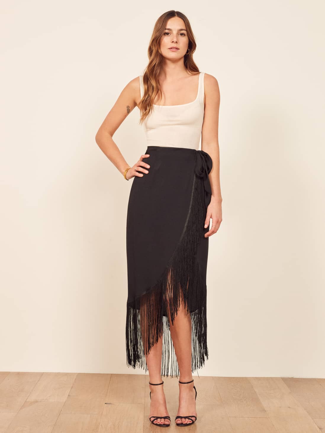 midi wrap tassel skirt