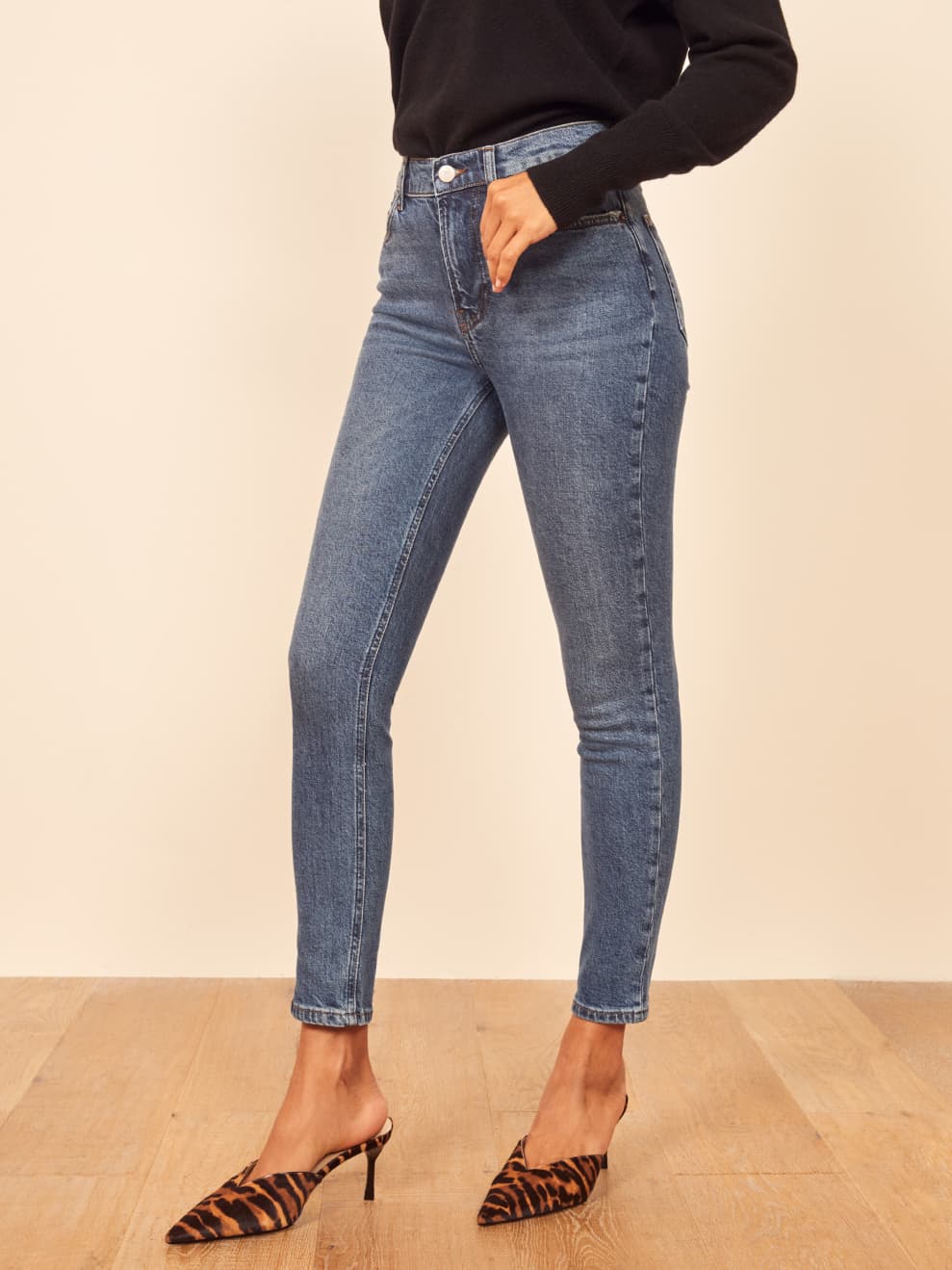 high waisted skinny capri jeans