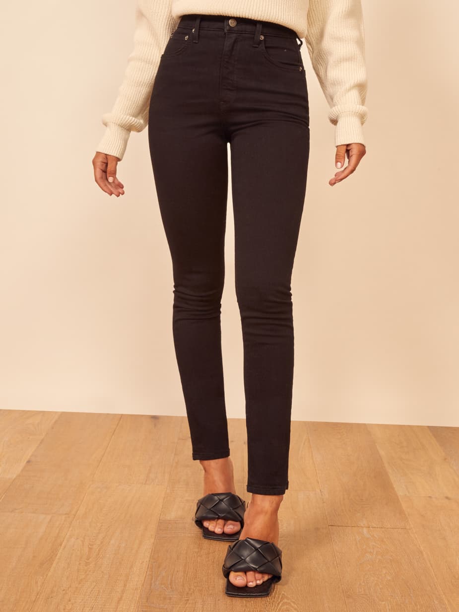 ultra high rise black skinny jeans