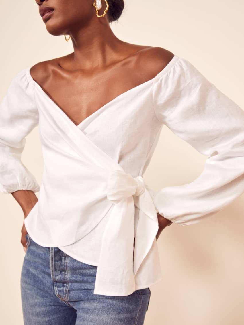 wrap linen top