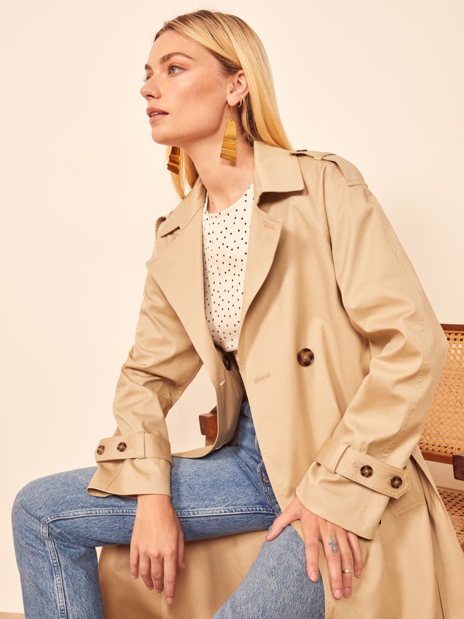 reformation camel coat