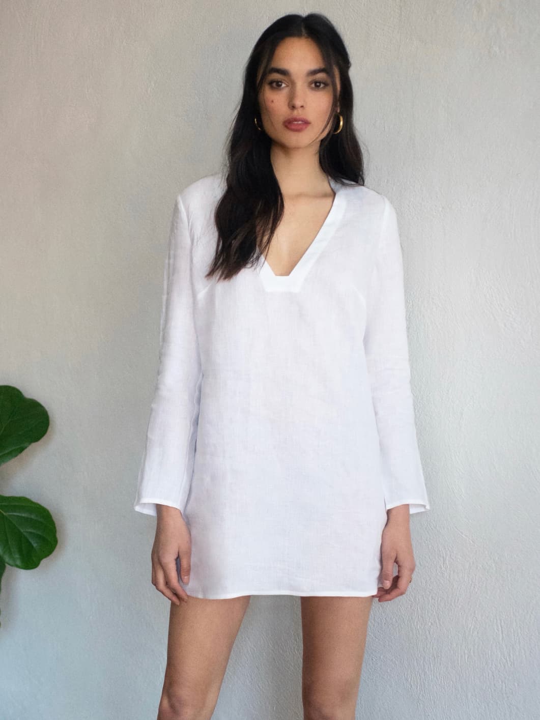 reformation white linen dress