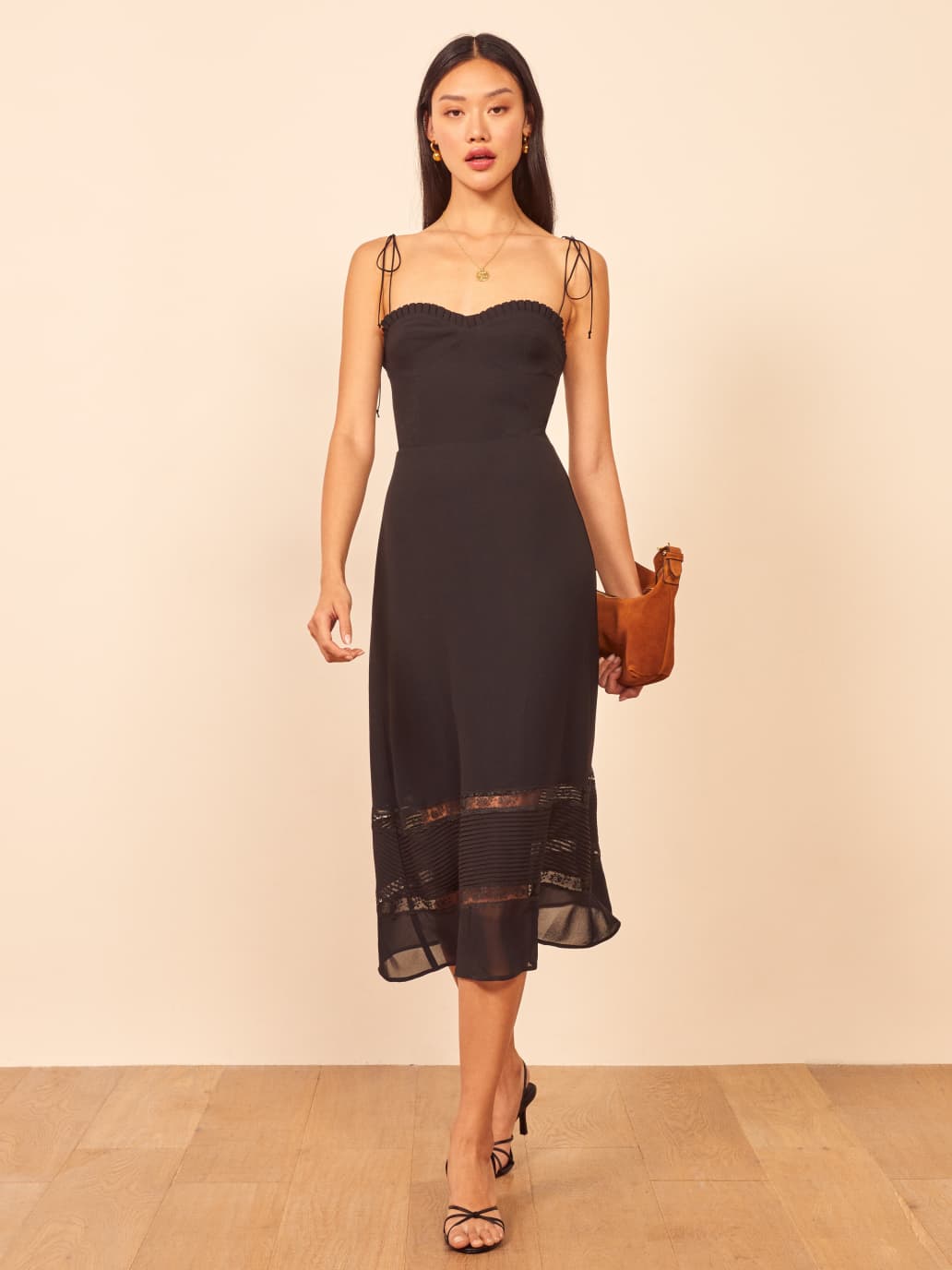 reformation christine dress black