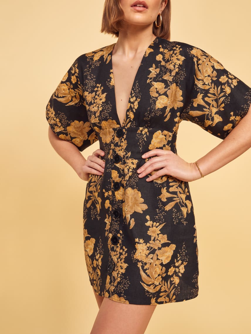 reformation linen mini dress