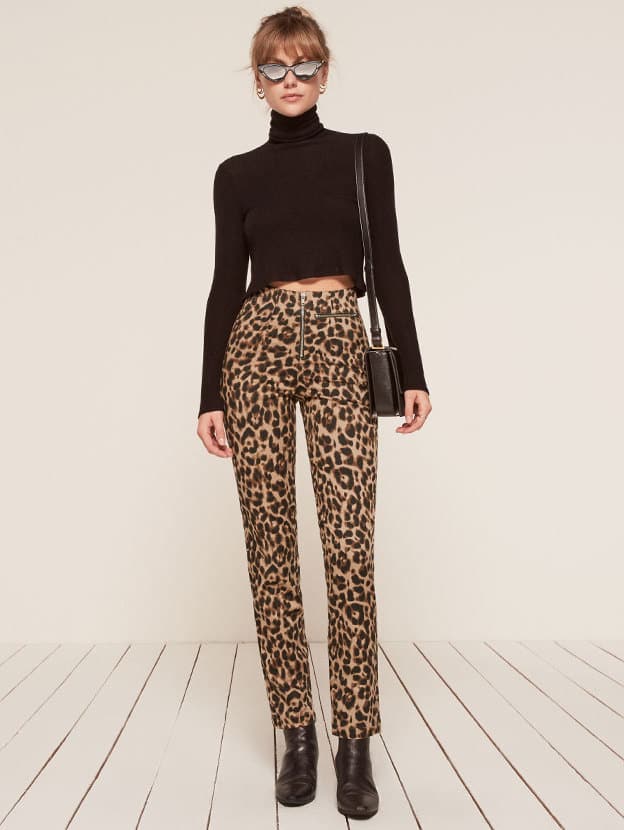 reformation leopard pants