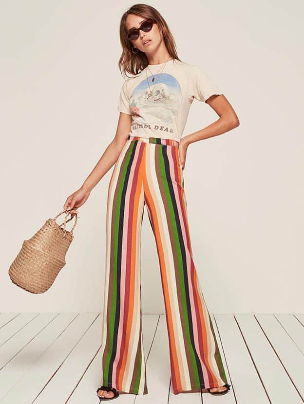 reformation striped pants