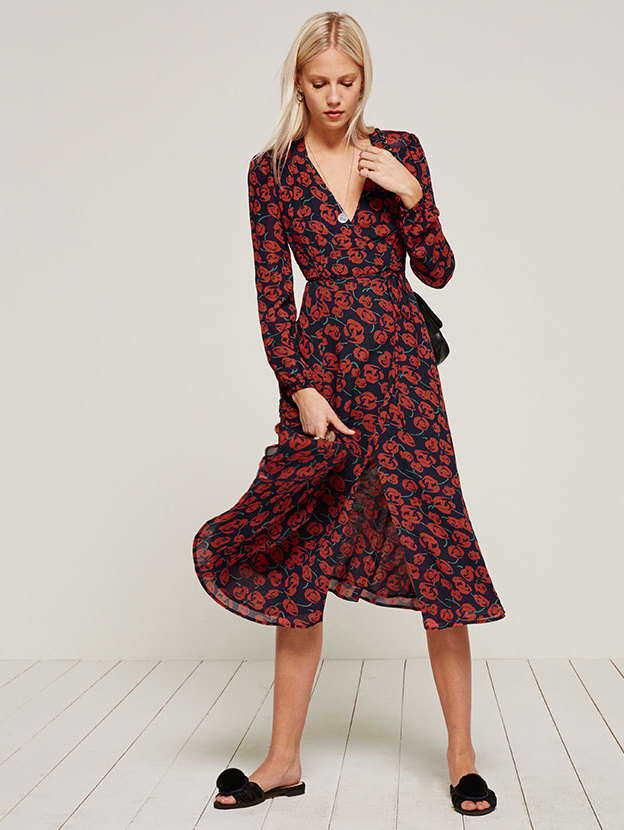 reformation rose dress