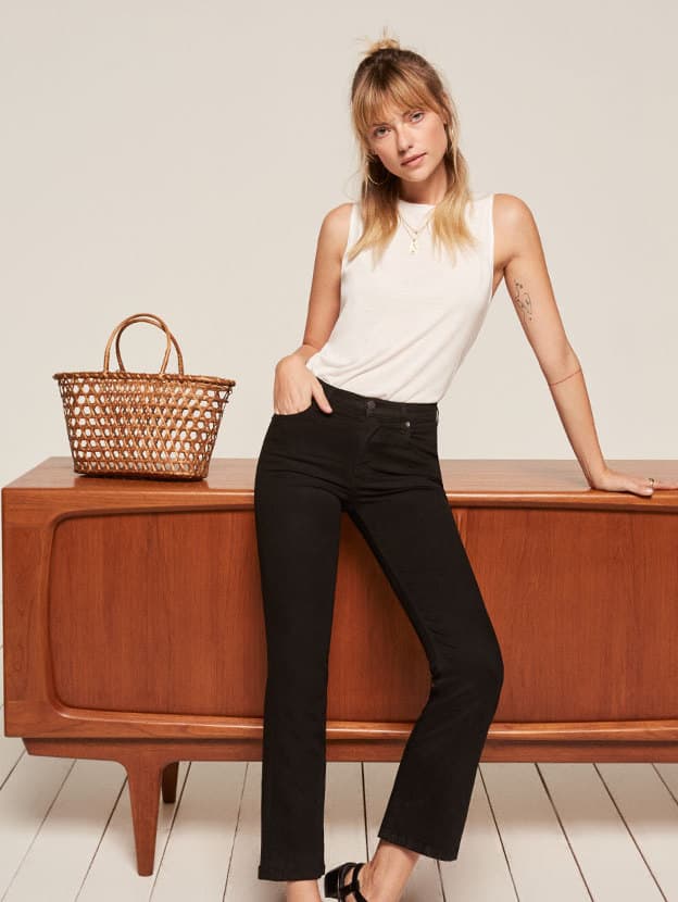 reformation flare jeans