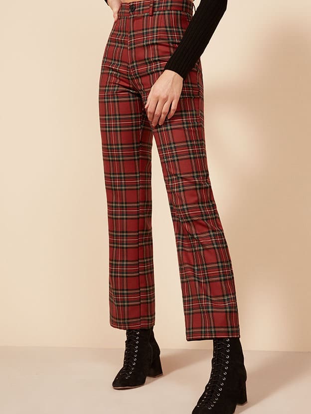 reformation plaid pants