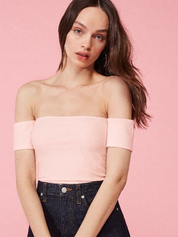 reformation off the shoulder top