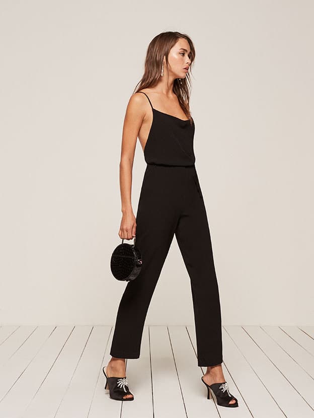 reformation black jumpsuit