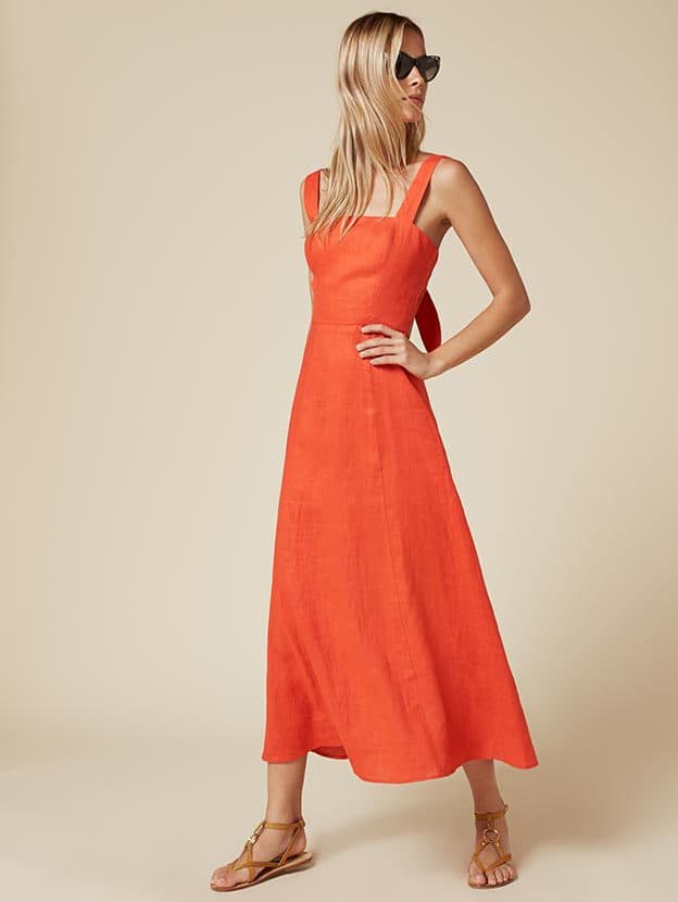 reformation orange dress