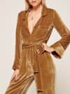 reformation gold jumpsuit