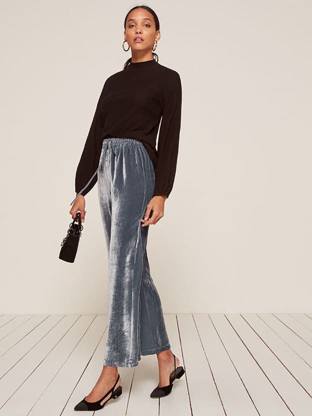 reformation velvet pants