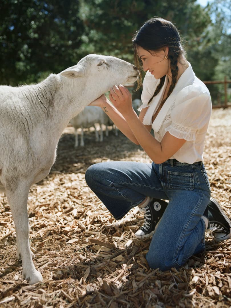<span class="wysiwyg-font-size-plain-text-three"><br>We were the first company in the U.S. to embed traceability technology into our clothing with our FibreTrace™ denim collection, launched this quarter. The collection features a first-of-its-kind fiber traceability technology that embeds scannable, luminescent pigments into the fabric, showing you the whole lifecycle of your jeans, from farm to butt. The denim itself is made from Good Earth Cotton from the world’s first climate positive farm in Australia, meaning it absorbs more carbon than it releases, and therefore reduces carbon emissions in the atmosphere. By partnering with FibreTrace™, we’re one step forward in our commitment to achieve deeper traceability into raw materials.
</span><br><br><span class="wysiwyg-font-size-plain-text-three">
<a href="/pages/fibretrace" target="_blank">→ Reformation + FibreTrace™</a></span>