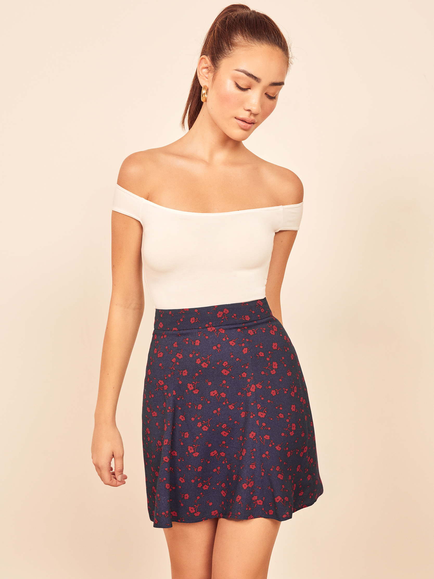 Flounce Skirt - Mini Crepe | Reformation