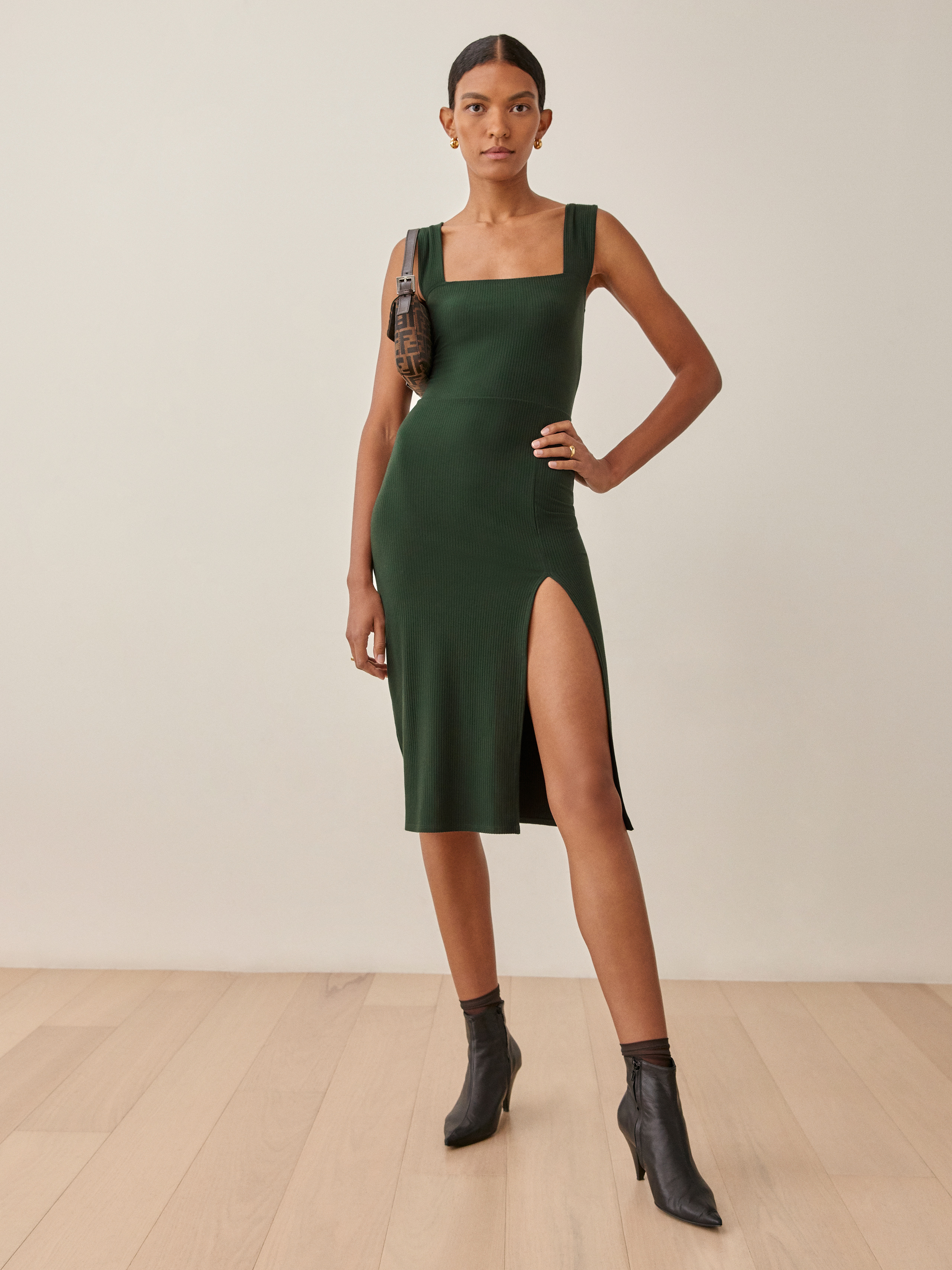 Cassi Knit Dress - Sleeveless Midi 