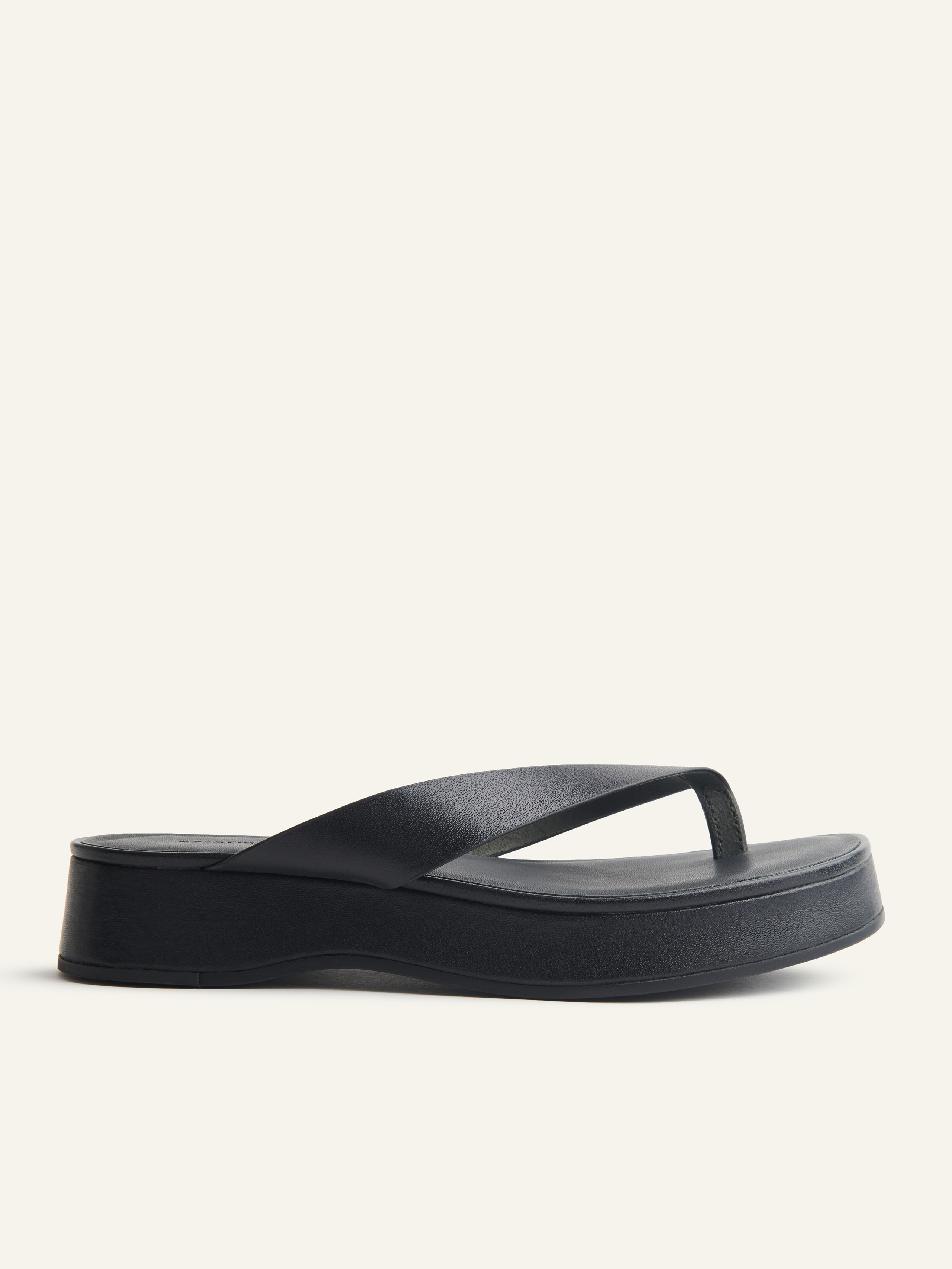 Zayne Platform Thong Sandal - Leather Sustainable Shoes | Reformation