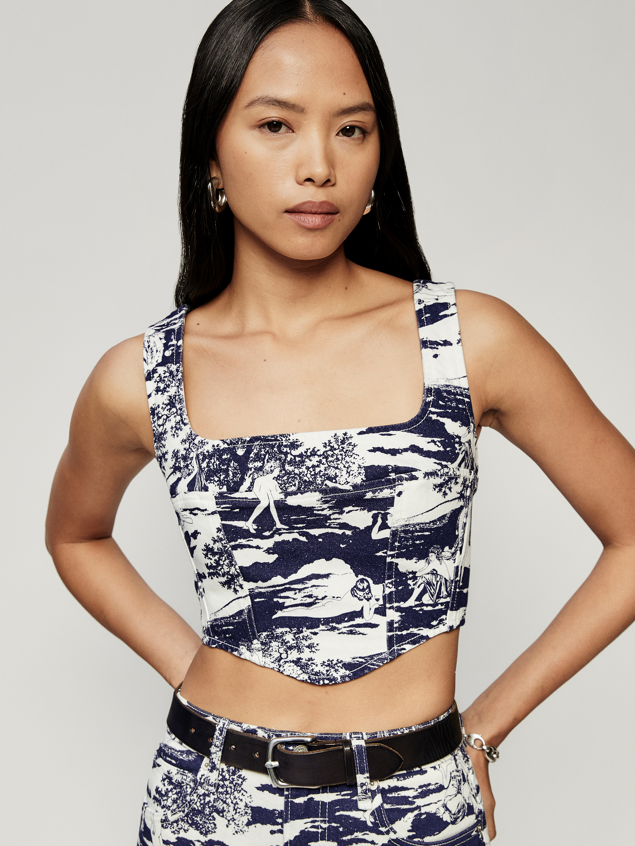 Raya Naked Lunch Denim Bustier Top 