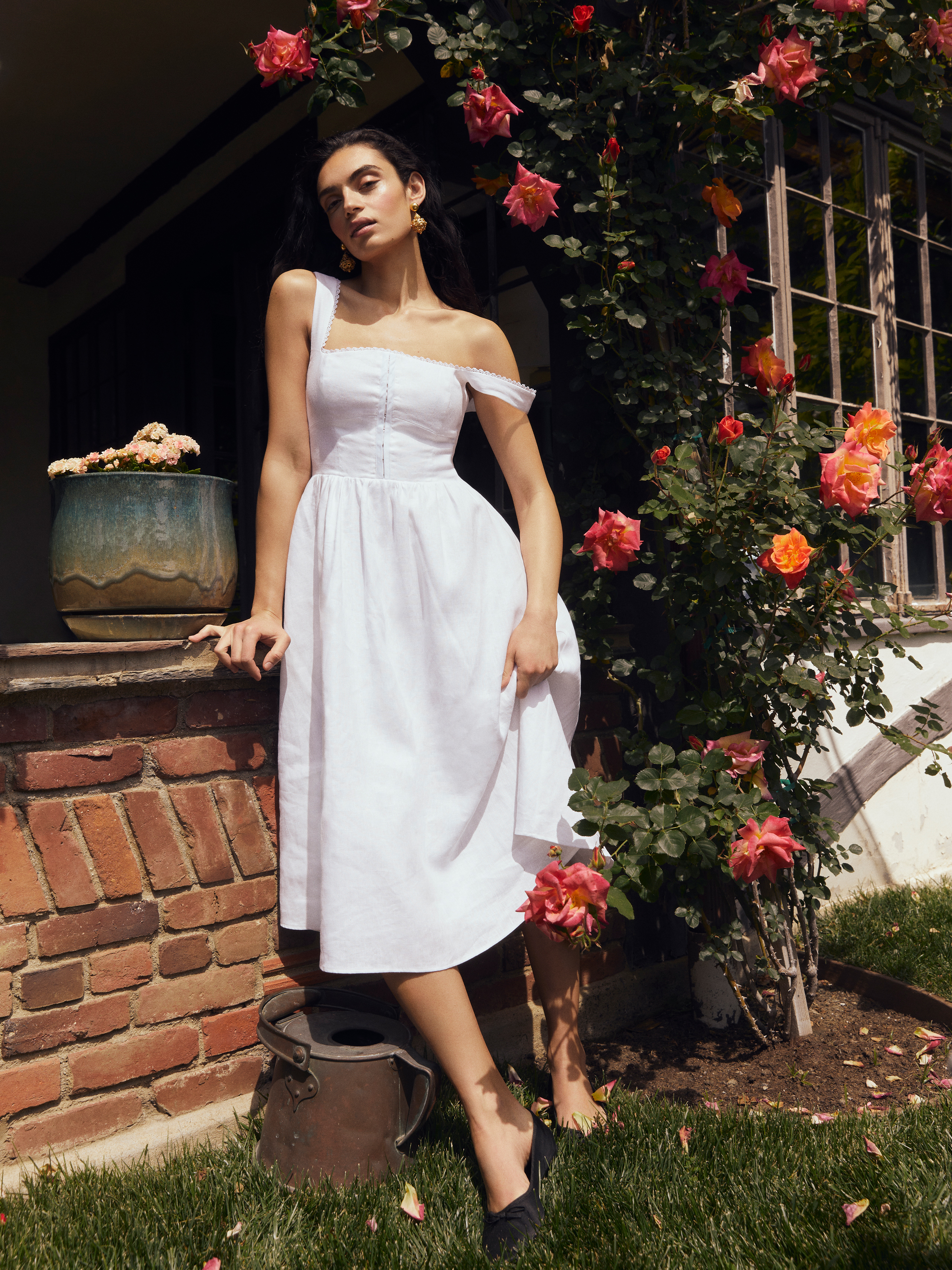 chinese dress ladies Rent The Casette Floral Linen Maxi Dress By Reformation
